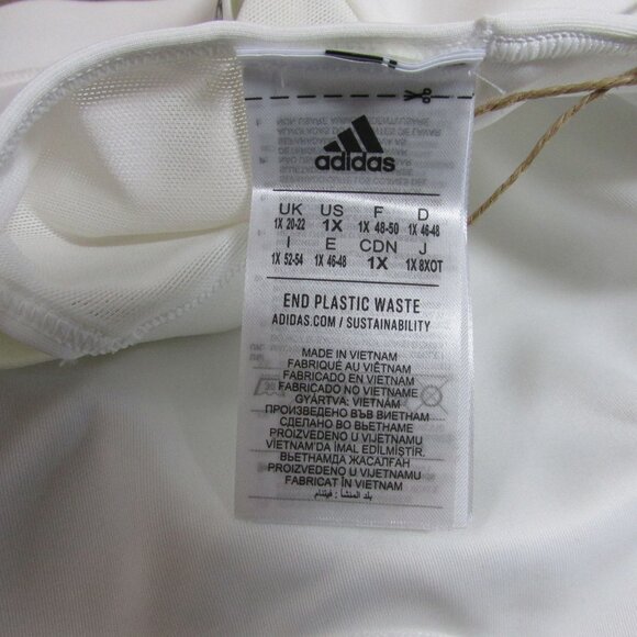 Adidas Women's 1X Powerreact Training Medium Support Sports Bra White - Picture 3 of 3